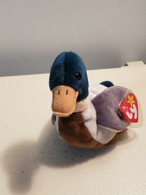 Ty Plush Mallard Duck in Blue, Brown & Purple